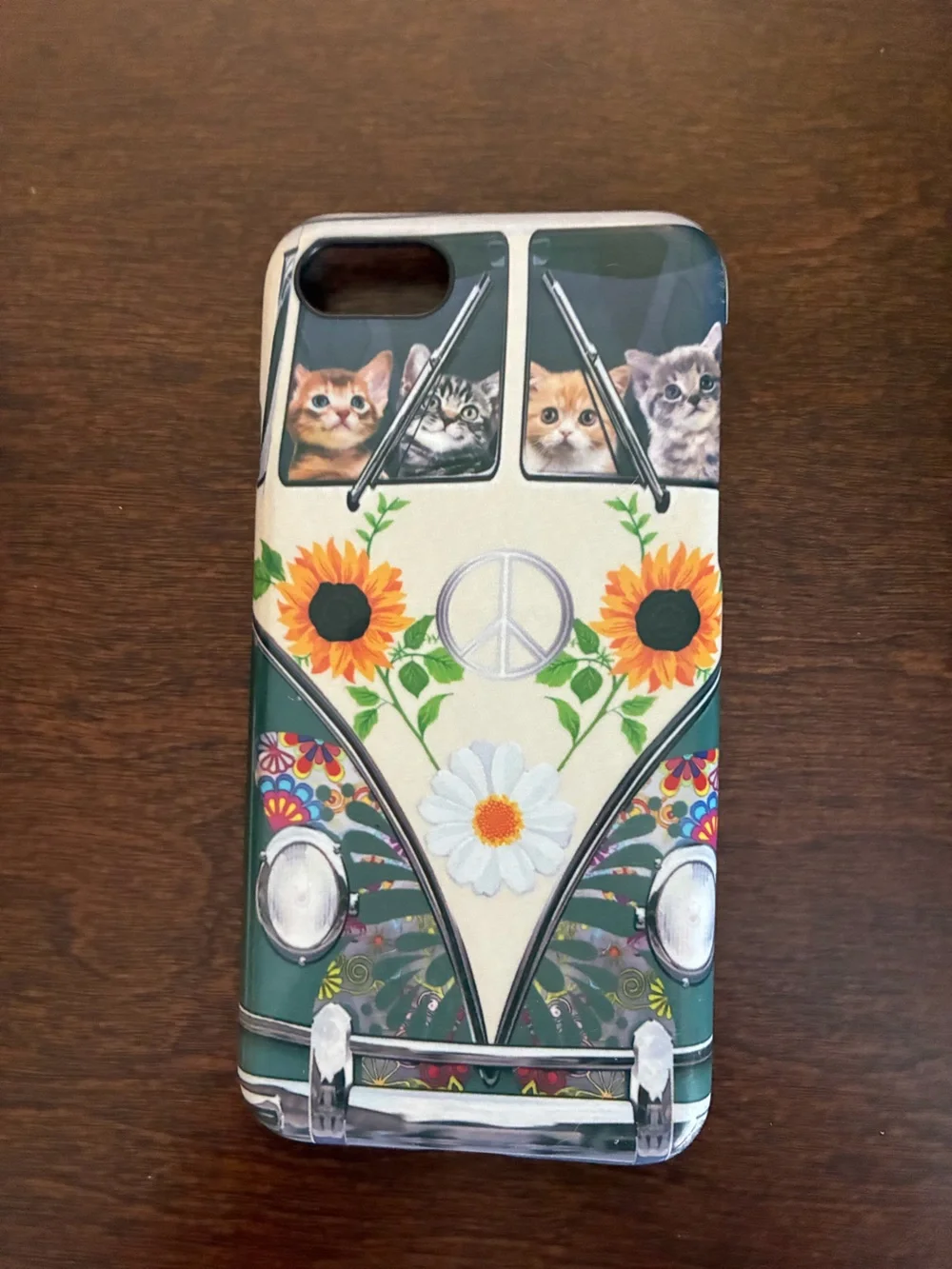 Set of 2 Apple iPhone SE Silicone Case - Pink & Floral Hippie Van Printed Case